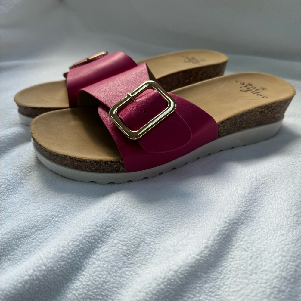 Hot Pink Sandal Slides, NWT - Picture 2 of 7
